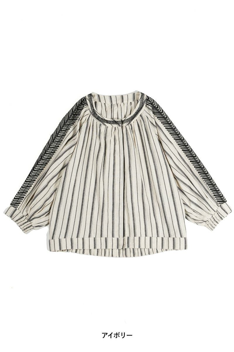 PORTE (ポルト)【広告掲載商品】<br>綿麻刺繍スリーブブラウス 88503 -13