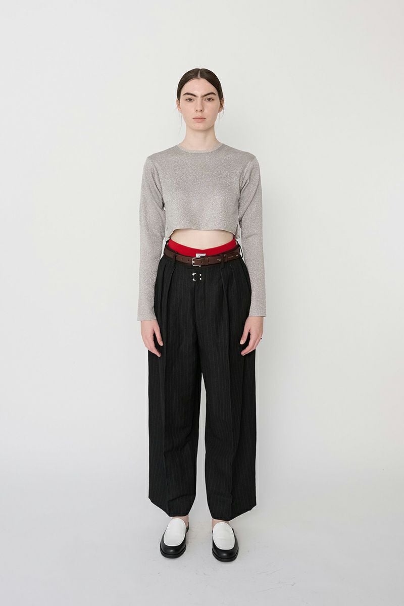 JANE SMITH(ジェーンスミス)16G LAME KNIT RIB PULLOVER ラムニットリブプルオーバー 24SKN-314L -4