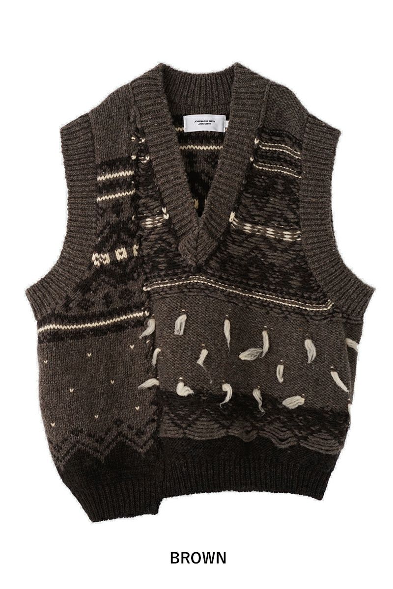 JANE SMITH(ジェーンスミス)3G OVERSIZED CANAADIAN SWEATER VEST 23WKN-#917S -9
