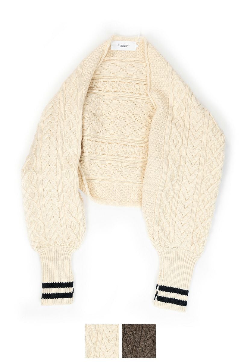 JOHN MASON SMITH ジョン メイソン スミス 23AW 5G ARAN SLEEVE SWEATER アランスリーブニットセーター 23WKN-921S ブラック L JOHN MASON SMITH ジョン メイソン スミス 23AW 5G ARAN SLEEVE