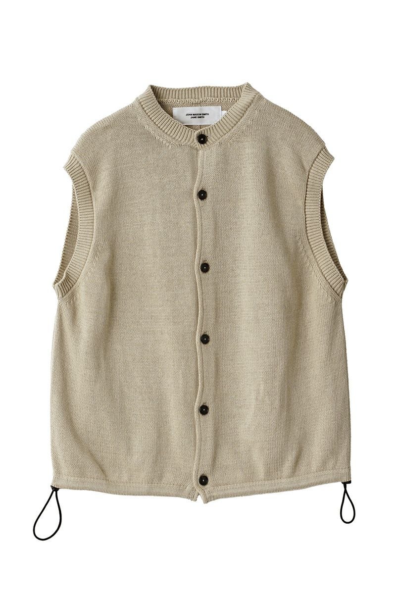 JANE SMITH(ジェーンスミス)7G CREW NECK FRONT BUTTON VEST クルーネックフロントボタンベスト 24SKN-#241S -4