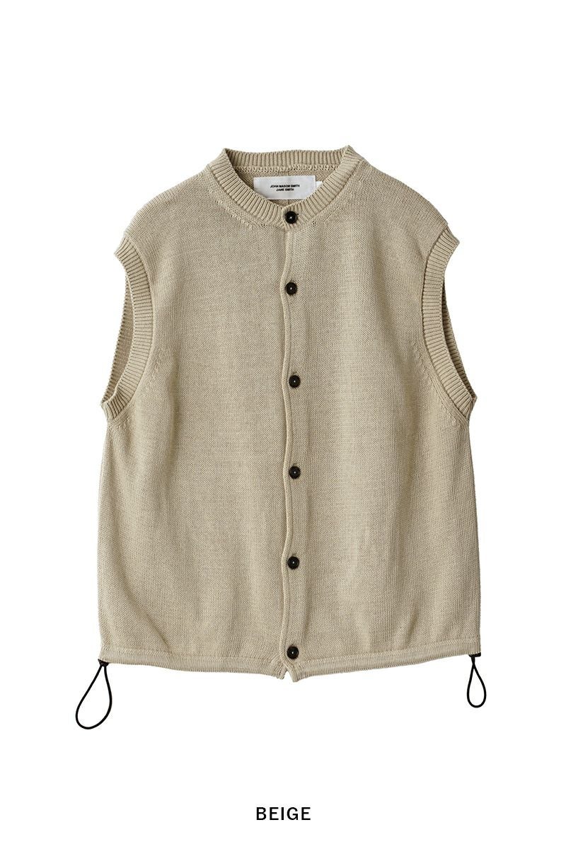 JANE SMITH(ジェーンスミス)7G CREW NECK FRONT BUTTON VEST クルーネックフロントボタンベスト 24SKN-#241S -13