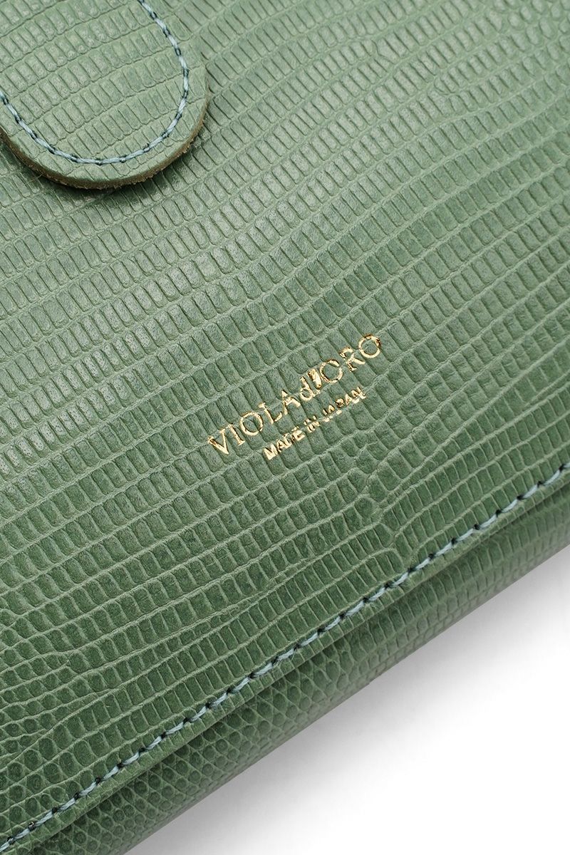 VIOLAd'ORO(ヴィオラドーロ)ADRIA リザード型押しレザー 横型スマートフォンポシェット V-1326 -4