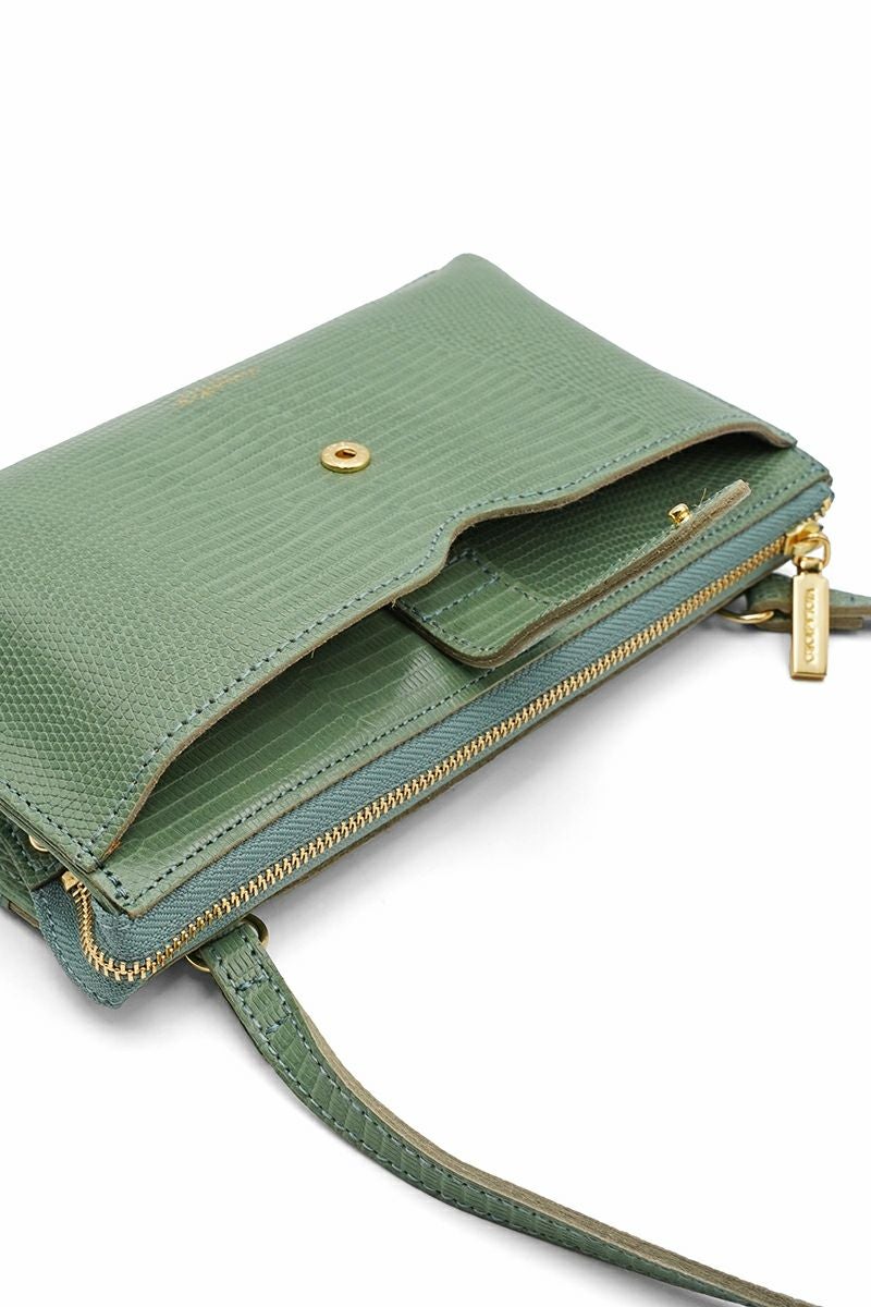 VIOLAd'ORO(ヴィオラドーロ)ADRIA リザード型押しレザー 横型スマートフォンポシェット V-1326 -5