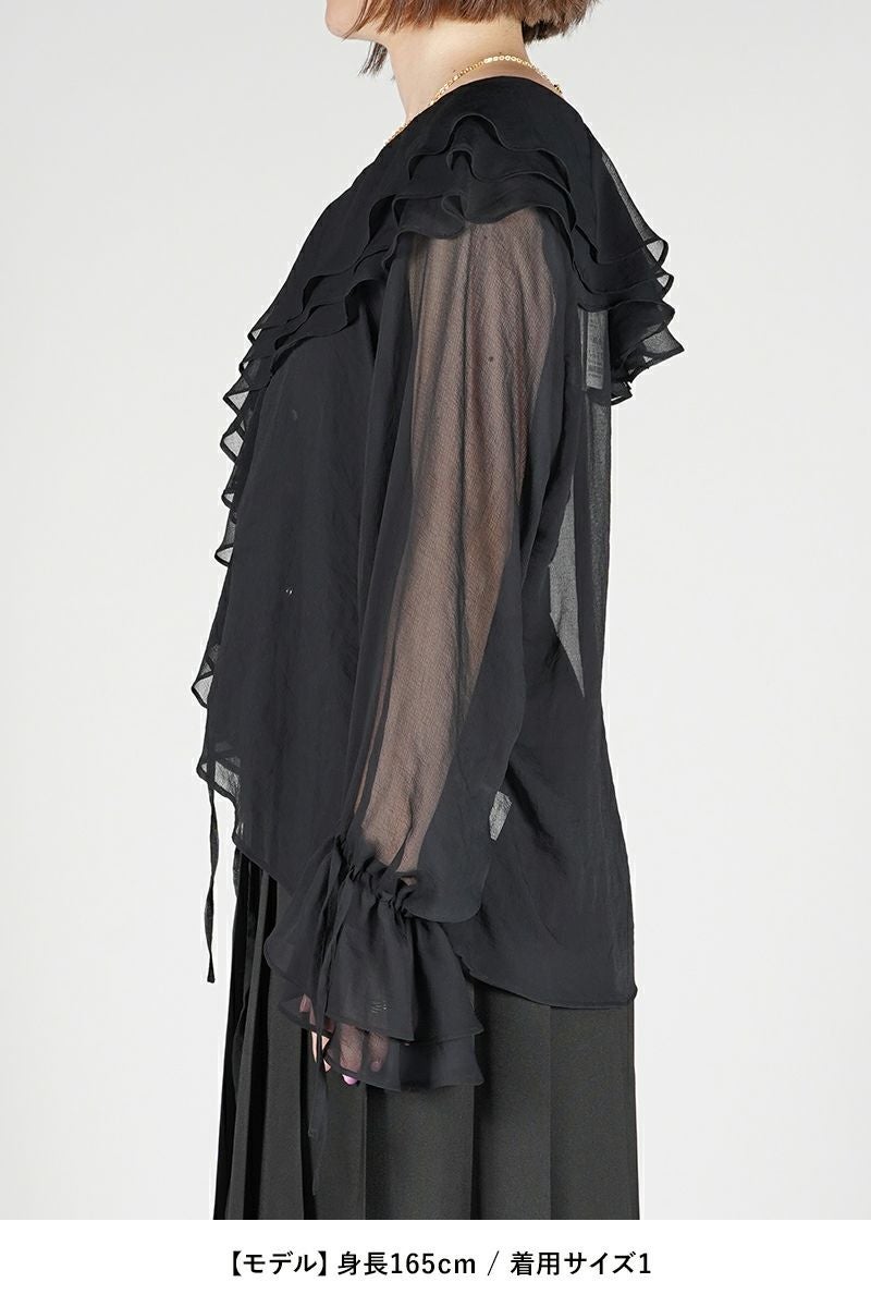 NOUNLESS(ナウンレス)AIRY RUFFLE OVER BLOUSE エアリーラッフルオーバーブラウス 112410430160 -9