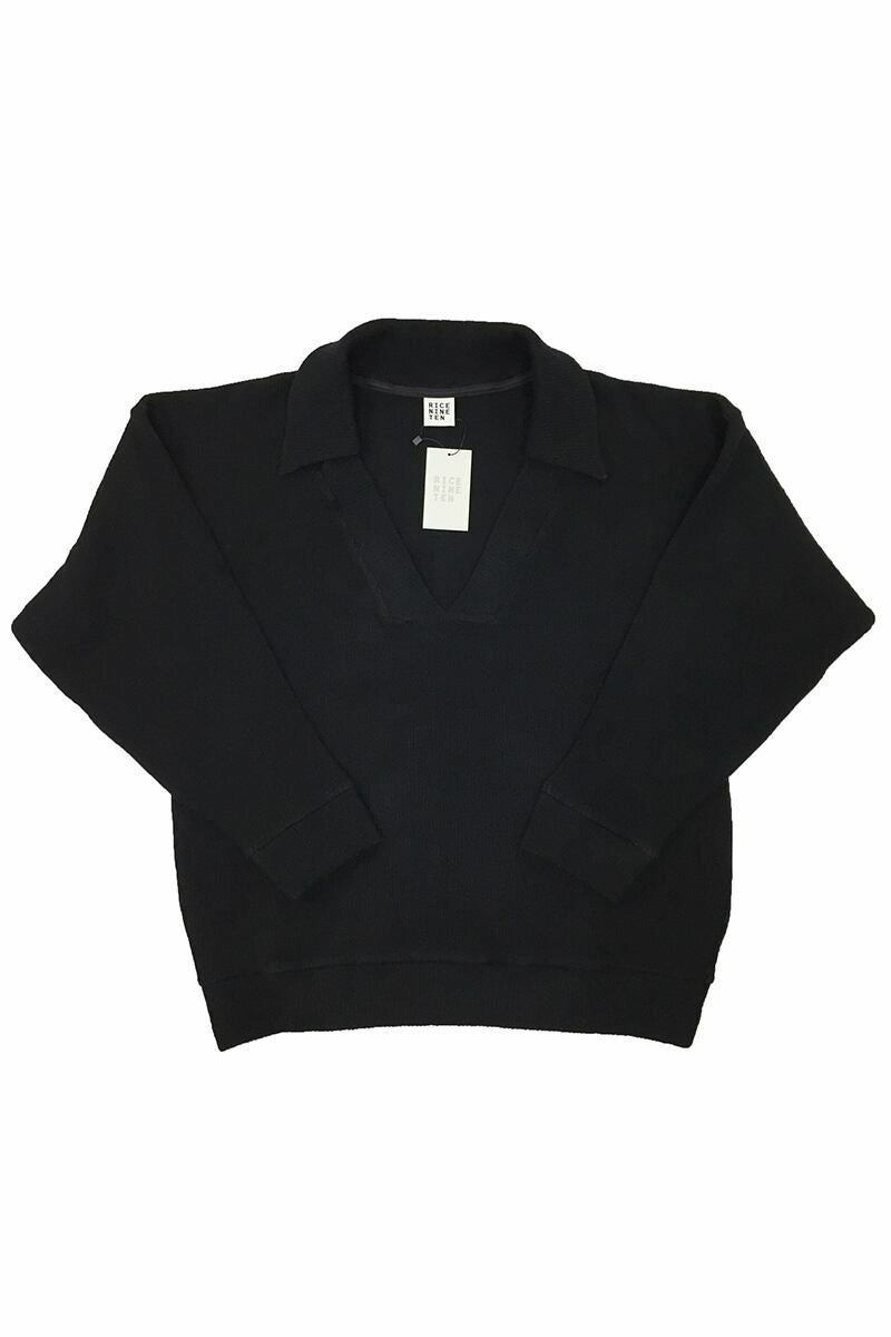 RICE NINE TEN(ライスナインテン)COLLARED V NECK SWEATER カラードVネックセーター KN-CV -1
