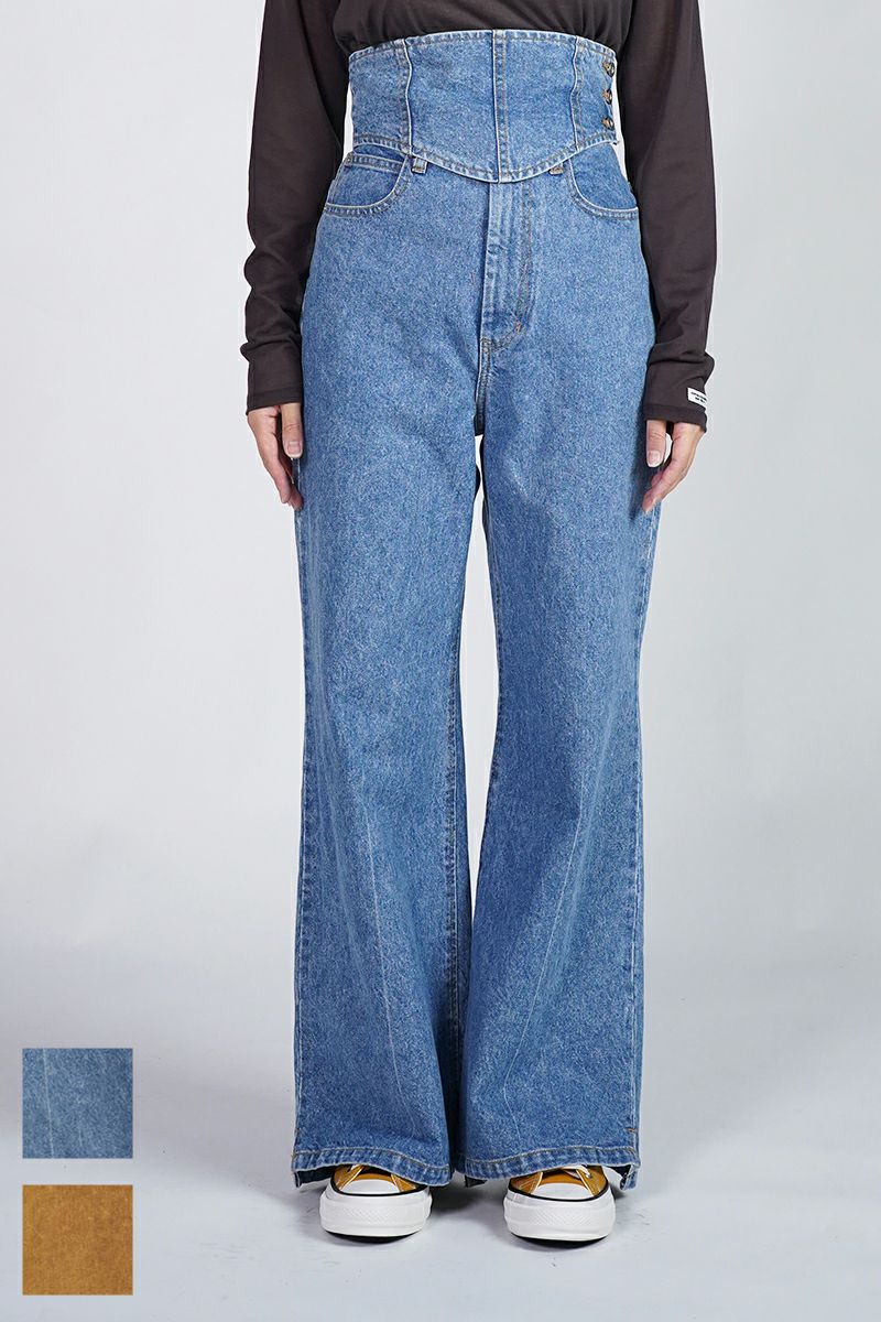 NOUNLESS(ナウンレス) | NOUNLESS(ナウンレス)CORSET WITH WIDE DENIM