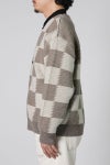 UNUSED(アンユーズド)Checkered flag cardigan　チェッカーフラッグVネックカーディガン US2364 -8