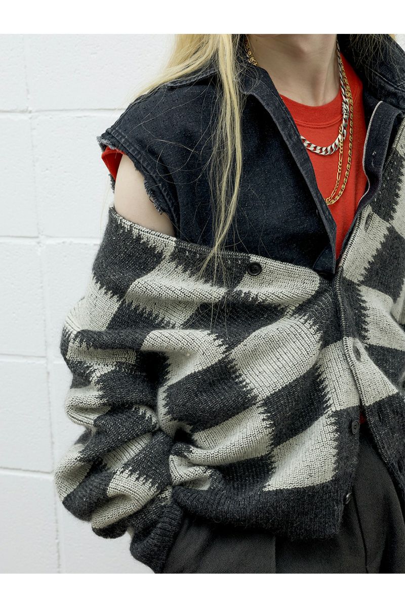 UNUSED(アンユーズド) | UNUSED(アンユーズド)Checkered flag cardigan