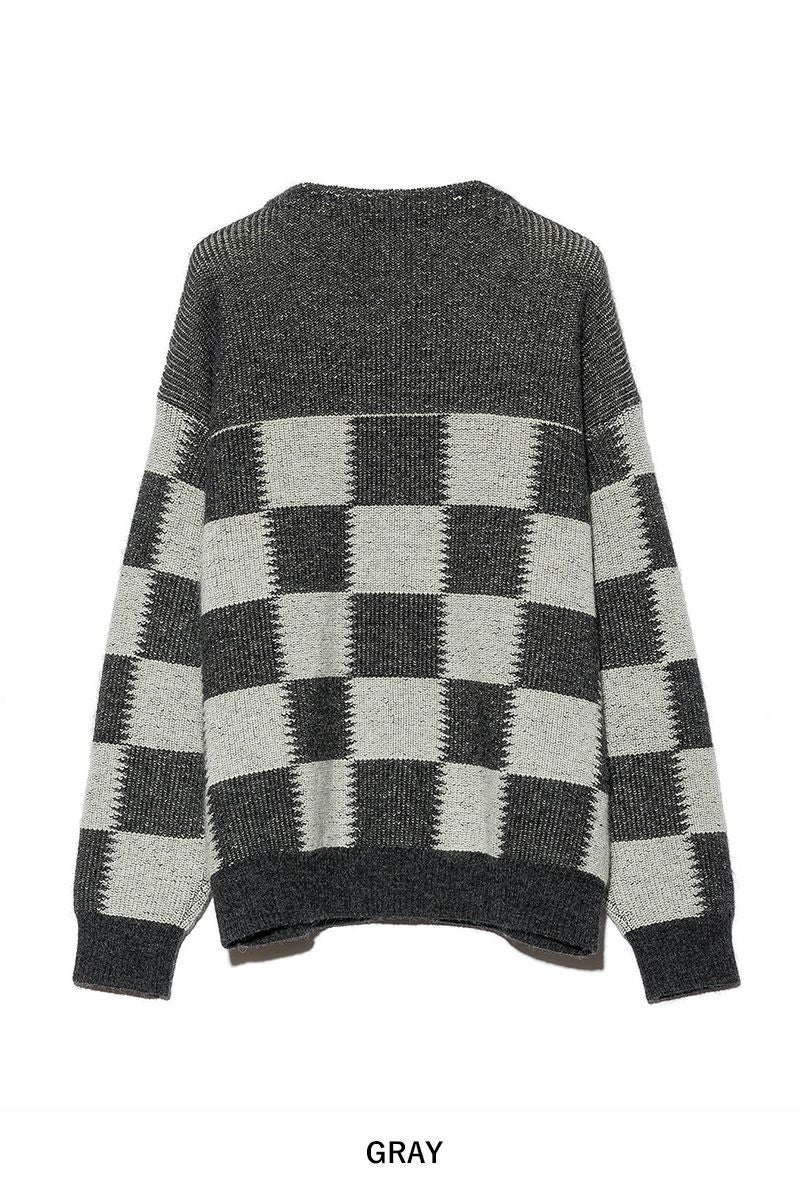 UNUSED(アンユーズド)Checkered flag cardigan　チェッカーフラッグVネックカーディガン US2364 -13