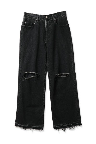 JieDa(ジエダ)DAMAGE LOOSE FIT DENIM ダメージルーズフィットデニム Jie-STD-PT17-USED-BK
