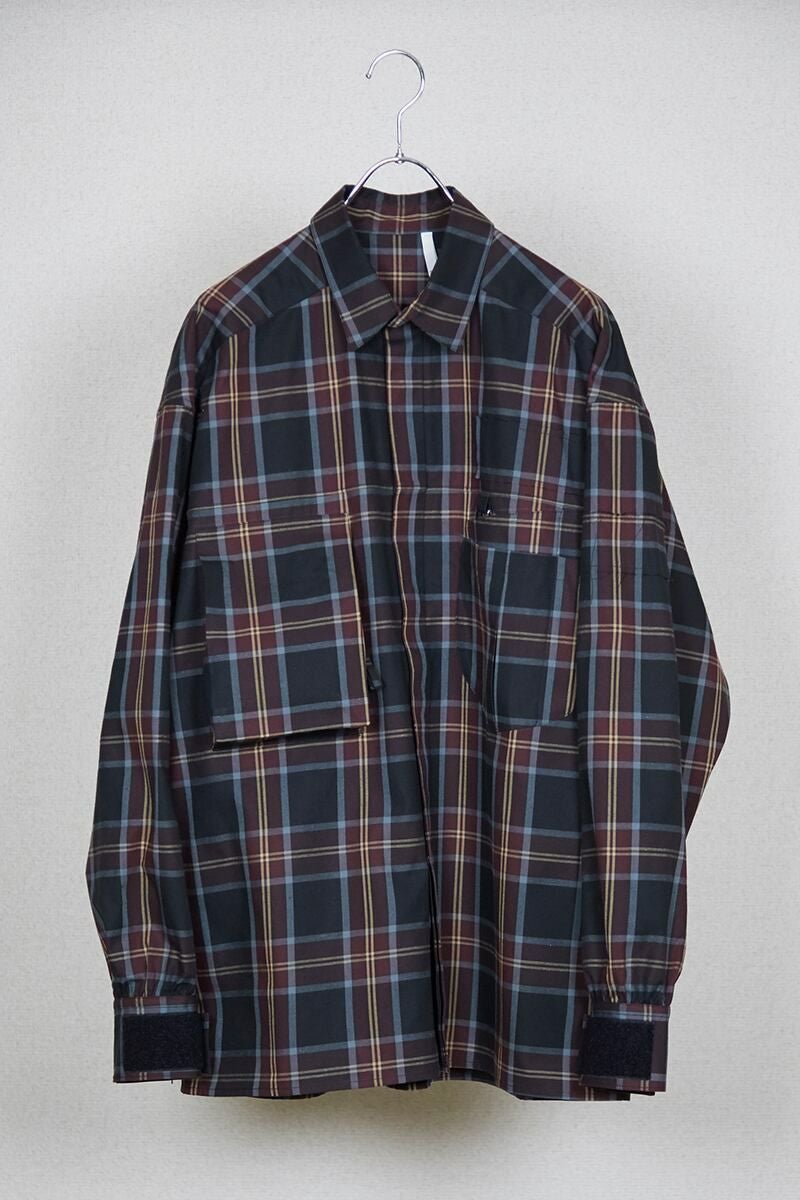 HUMIS(ヒューミス)DEFORMATION MILITARY FLY-FRONT SHIRTS ディフォーメーションミリタリーフライフロントシャツ D.NAVY CK M-SH1401B