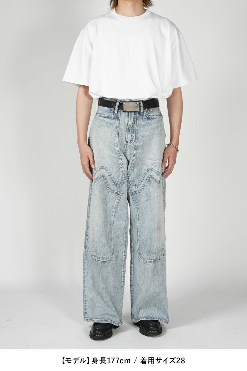 SUGARHILL(シュガーヒル)Faded Modern Denim Western Wide Trousers フェードモダンデニムウエスタンワイドトラウザーズ 23AWPT08 -4
