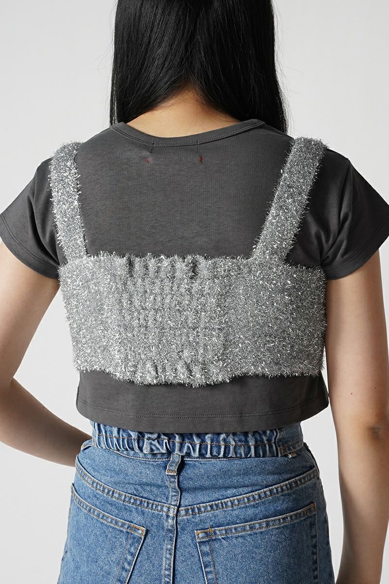 NOUNLESS(ナウンレス)GLITTER KNIT BUSTIER グリッターニットビスチェ 112410130240 -2