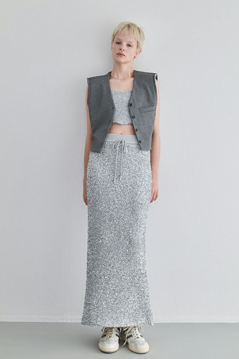 NOUNLESS(ナウンレス)GLITTER TAPE YARN KNIT SKIRT グリッタータイプヤーンニットスカート 112410930090 -3