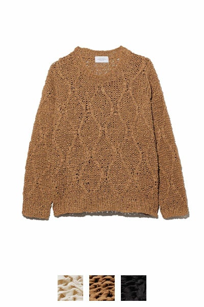 UNUSED(アンユーズド)Gourd Pattern Hand-Knitted Crewneck Sweater ゴードパターンハンドニットクルーネックセーター US2336