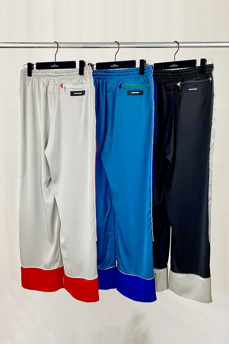 SYU.HOMME FEMM(シュウ オム フェム)Hang-out Pajama pants -Black / GreenBlue- H21SS-14 -1