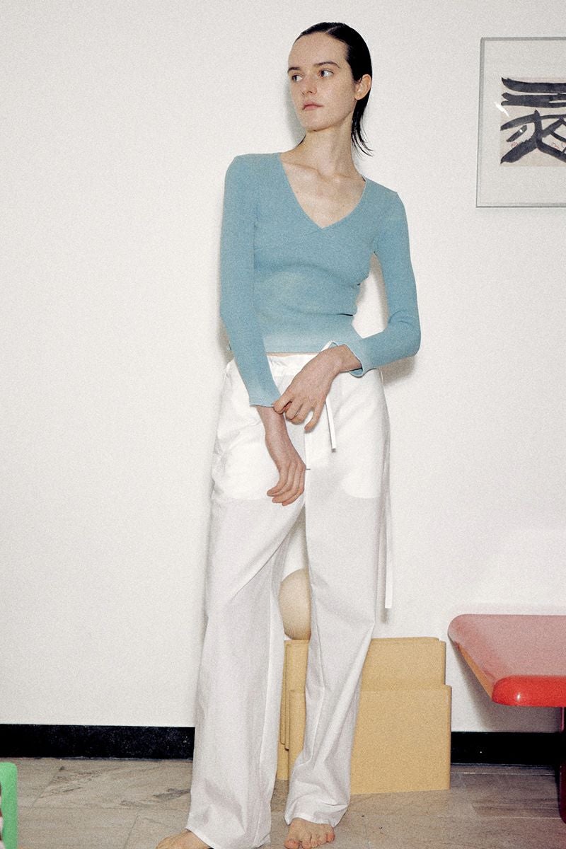 VERSO(ヴェルソ)Indigo Dyeing Long Sleeve Jersey Top インディゴダイ長袖ジャージートップ VRS24SSTOP002 -5