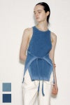 VERSO(ヴェルソ)Indigo Dyeing Wrap Sleeveless ラップノースリーブ VRS24SSTOP009