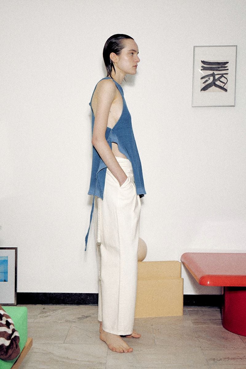 VERSO(ヴェルソ)Indigo Dyeing Wrap Sleeveless ラップノースリーブ VRS24SSTOP009 -5