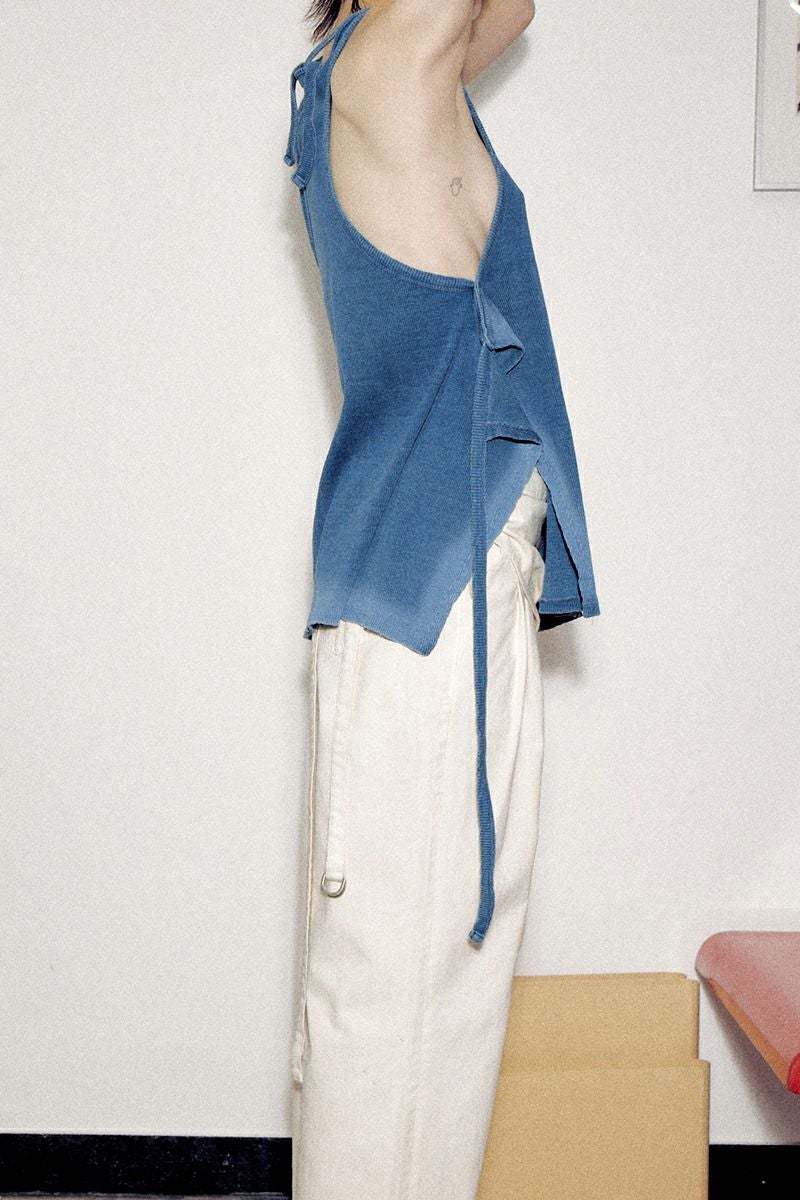VERSO(ヴェルソ)Indigo Dyeing Wrap Sleeveless ラップノースリーブ VRS24SSTOP009 -6
