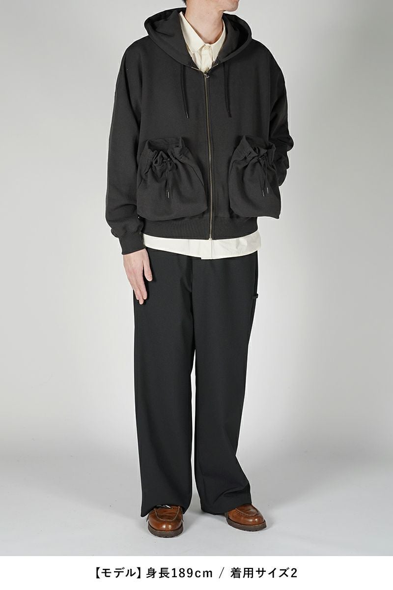 refomed リフォメッド 巾着ジップパーカー チャコール KINCHAKU“ ZIPUP HOODIE | refomed(リフォメッド) / トップス パーカー