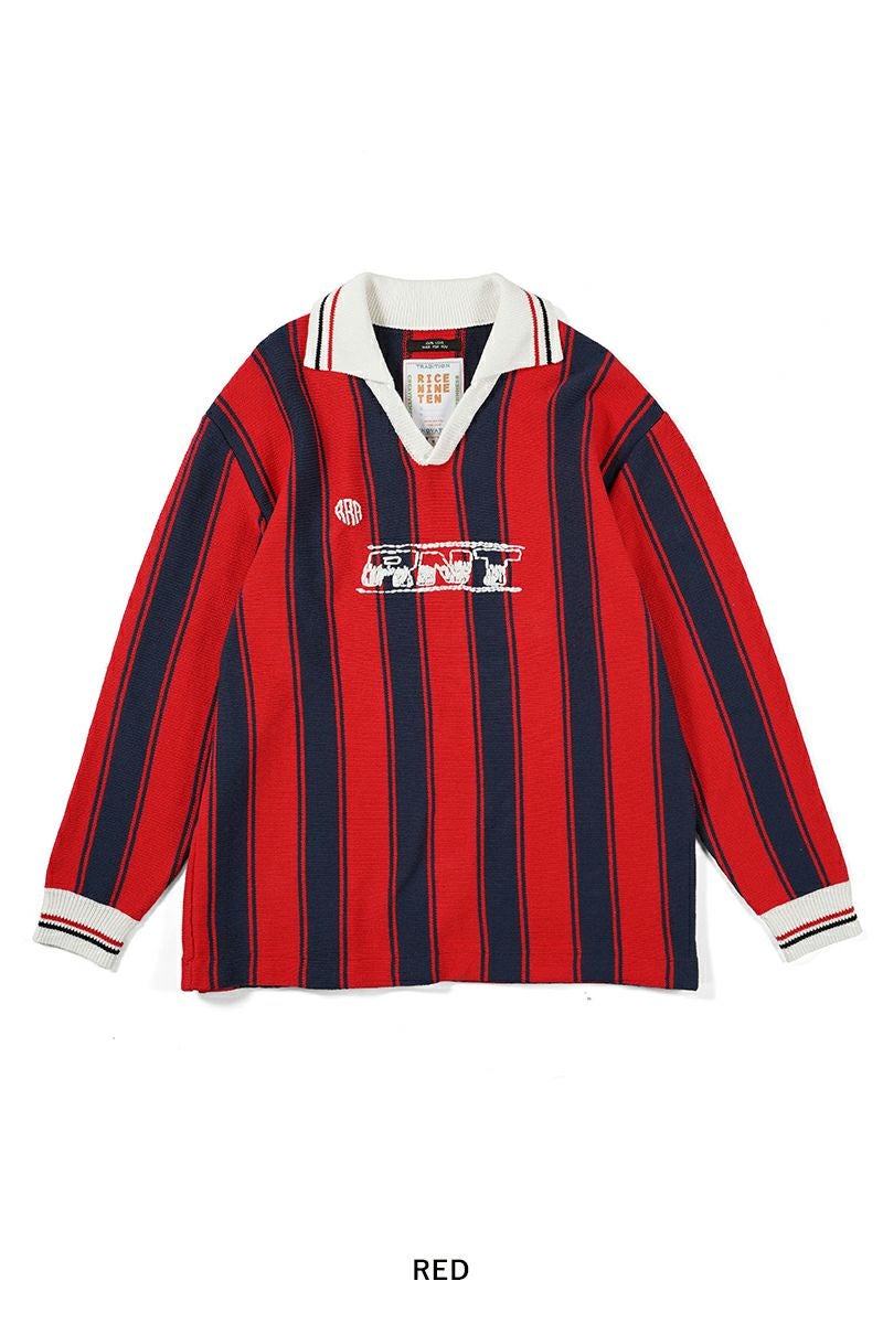 RICE NINE TEN(ライスナインテン)Knitting Long Sleeve Soccer Jersey ニッティング長袖サッカージャージー KN-LS-SOC -18