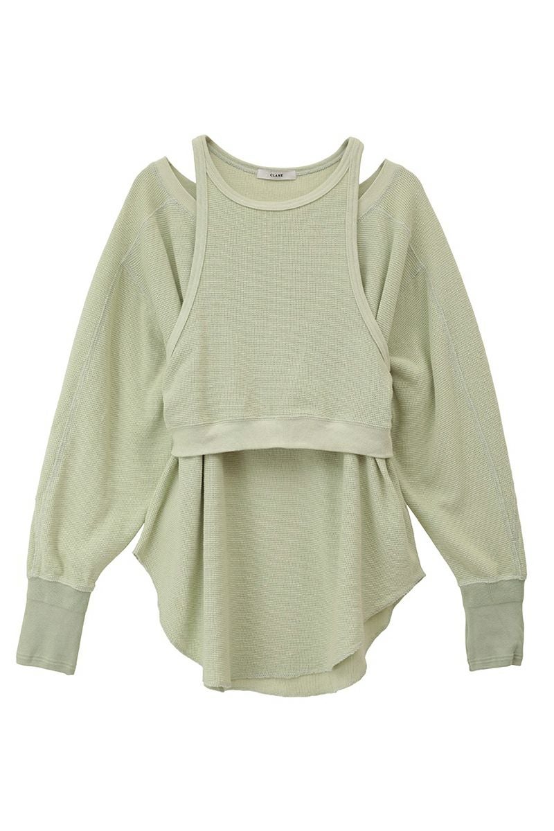 CLANE(クラネ)LAYRED BUSTIER THERMAL TOPS レイヤード ビスチェ サーマル トップス 16105-1152 -13