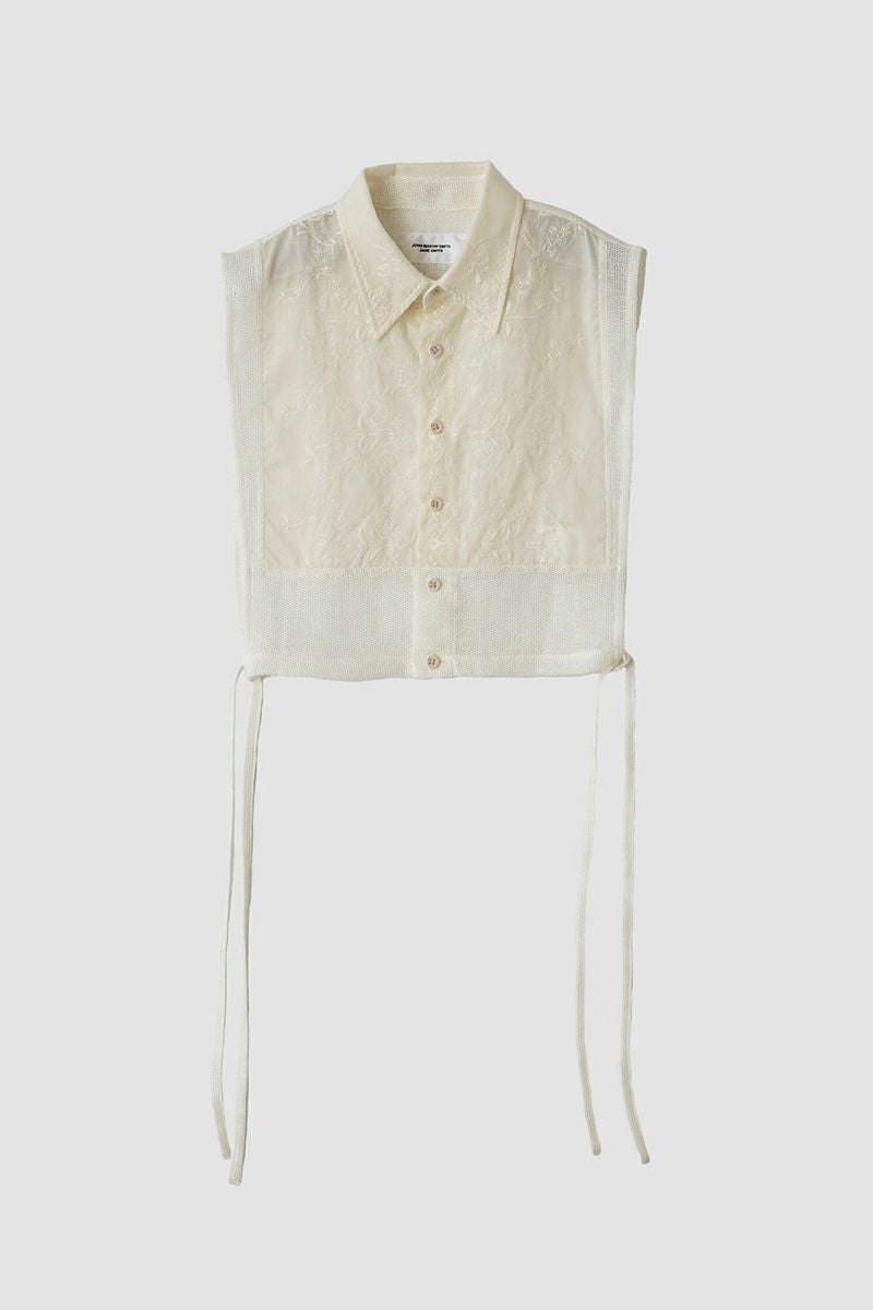 JANE SMITH(ジェーンスミス)LINEN MESH EMBROIDERY SHIRT BIBS リネンメッシュ刺繍シャツ 24SSH-#238S -10