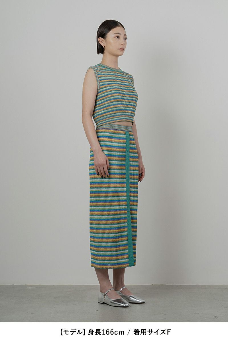 TAN(タン)LULEX MULTIBORDER KNITTED TANK TOP マルチボーダーニットタンクトップ TAN24SS-1 -2