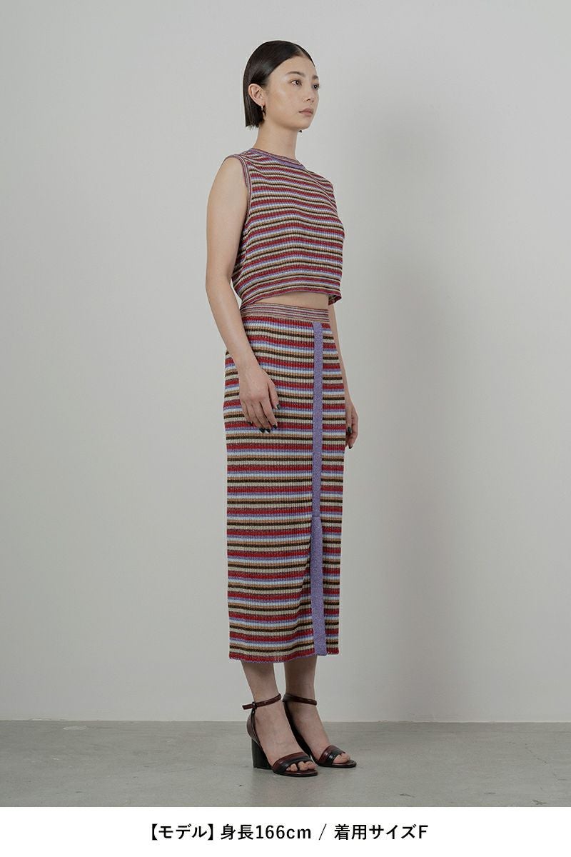 TAN(タン) | TAN(タン)LULEX MULTIBORDER KNITTED TANK TOP マルチ 
