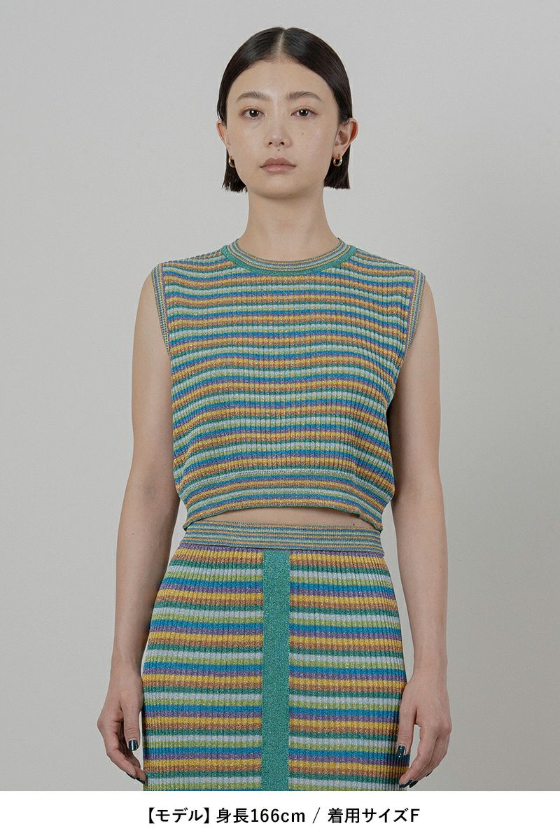 TAN(タン)LULEX MULTIBORDER KNITTED TANK TOP マルチボーダーニットタンクトップ TAN24SS-1 -7