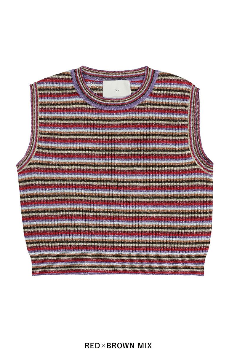 TAN(タン)LULEX MULTIBORDER KNITTED TANK TOP マルチボーダーニットタンクトップ TAN24SS-1 -15