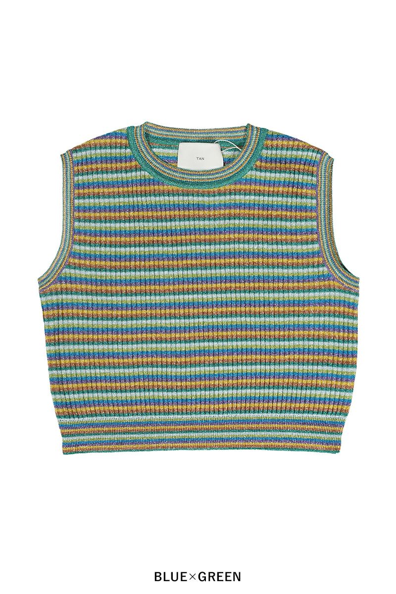 TAN(タン) | TAN(タン)LULEX MULTIBORDER KNITTED TANK TOP マルチ 