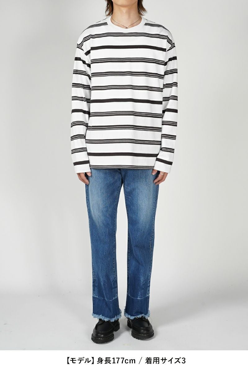 UNUSED アンユーズド 21AW 日本製 Long Sleeve Border T-shirt ロングスリーブボーダーTシャツ US2116 2 WHITE×BLACK トップス【中古】【UNUSED】 Long-sleeve border T-shirt | UNUSED(アンユーズド) / トップス