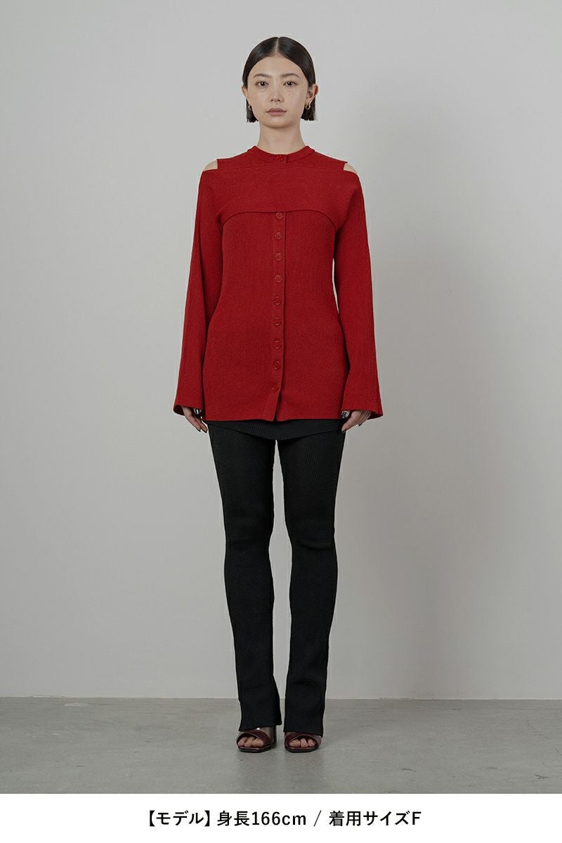 TAN(タン)MATT RIBED 2PIECE CARDIGAN マットリブ 2ピースカーディガン TAN24SS004 -1