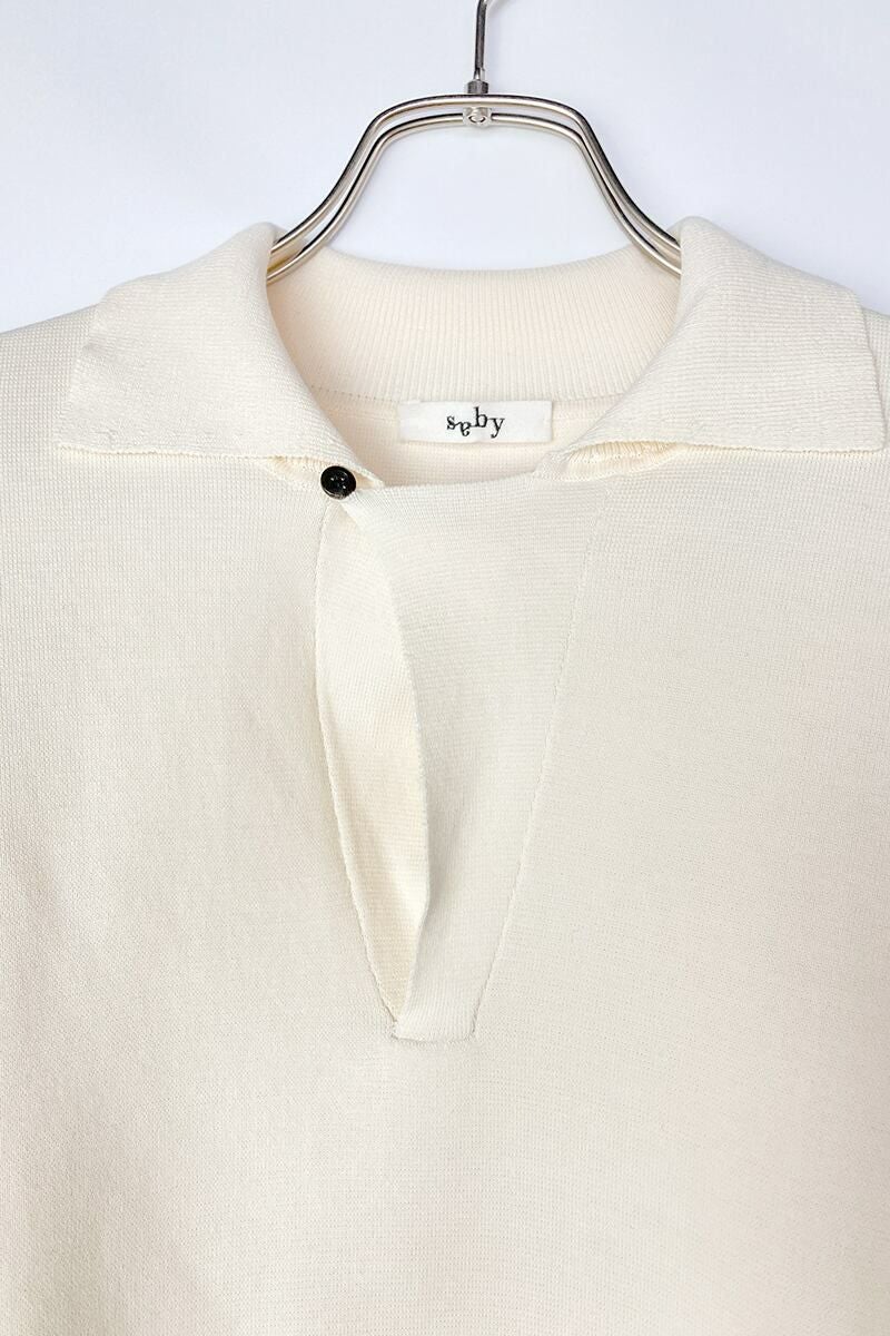 saby(サバイ)MILAN RIB OPEN COLLAR 16G Compact Yarn ミランリブオープンカラー 21SS-021304 -1