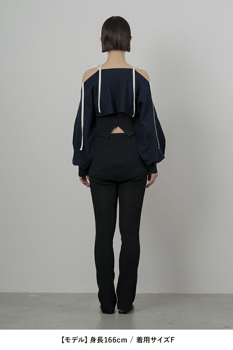 【美品】  TAN / タン | MULTIWAY BOLERO / マルチウェイボレロ ニット | F | ブラック | レディース TAN(タン) | TAN(タン)MULTIWAY KNITTED BOLERO マルチウェイ ニット