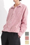 RICE NINE TEN(ライスナインテン)OPEN COLLAR GINGHAM CHECK BUTTON DOWN SHIRT オープンカラーギンガムチェックボタンダウンシャツ SH-OPBD-GC
