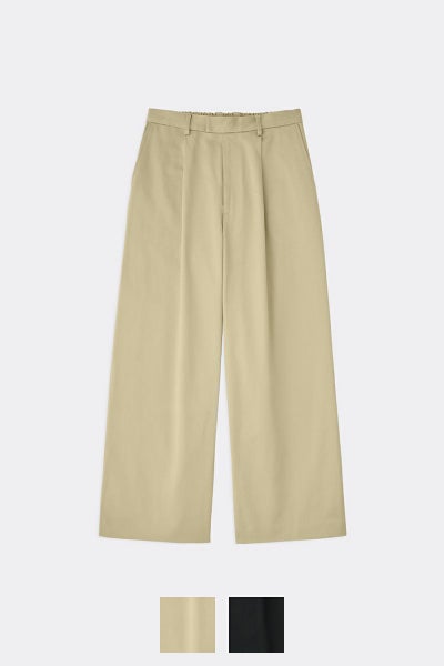 SOFTHYPHEN(ソフトハイフン)ORGANIC COTTON CHINO TUCKED EXTRA WIDE PANTS オーガニックコットンチノタックエクストラワイドパンツ MGMFP241306