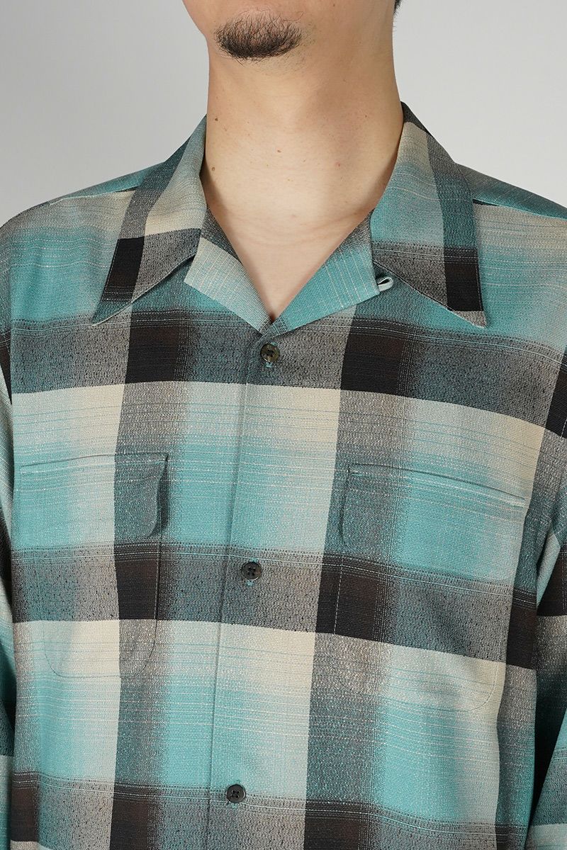 SUGARHILL(シュガーヒル)RAYON OMBRE PLAID OPEN COLLAR BLOUSE レーヨンオンブレプレイド オープンカラーブラウス 2441000507 -1