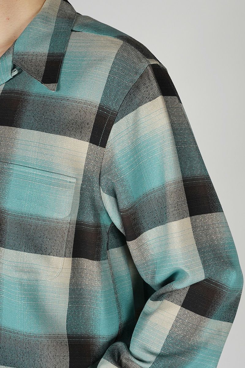 SUGARHILL(シュガーヒル)RAYON OMBRE PLAID OPEN COLLAR BLOUSE レーヨンオンブレプレイド オープンカラーブラウス 2441000507 -2