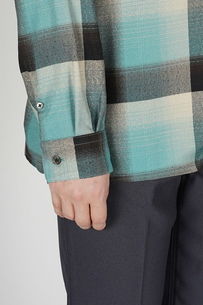 SUGARHILL(シュガーヒル)RAYON OMBRE PLAID OPEN COLLAR BLOUSE レーヨンオンブレプレイド オープンカラーブラウス 2441000507 -4