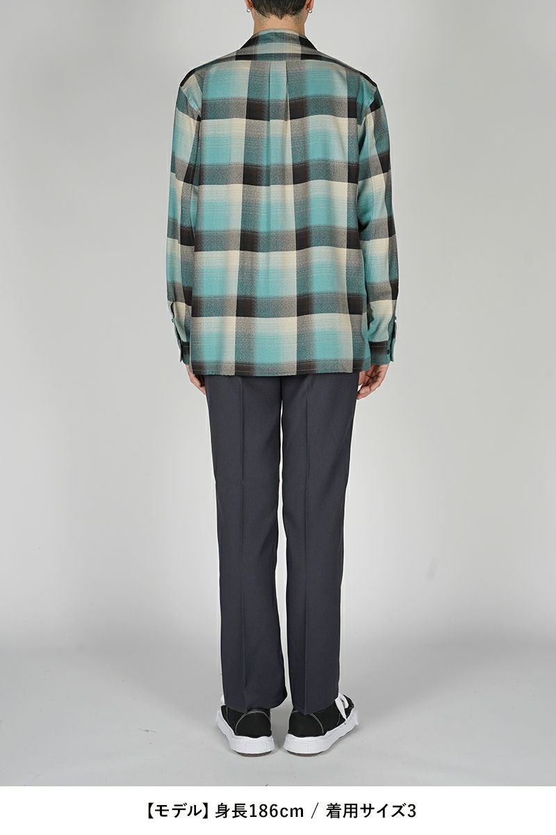SUGARHILL(シュガーヒル)RAYON OMBRE PLAID OPEN COLLAR BLOUSE レーヨンオンブレプレイド オープンカラーブラウス 2441000507 -6