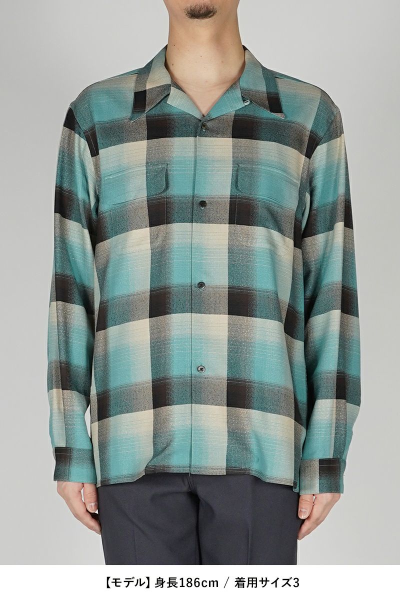 SUGARHILL(シュガーヒル)RAYON OMBRE PLAID OPEN COLLAR BLOUSE レーヨンオンブレプレイド オープンカラーブラウス 2441000507 -9