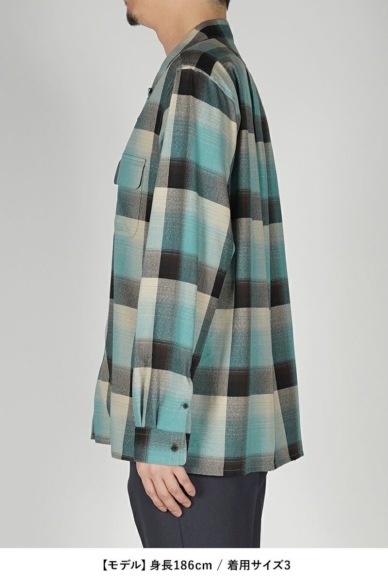 SUGARHILL(シュガーヒル)RAYON OMBRE PLAID OPEN COLLAR BLOUSE レーヨンオンブレプレイド オープンカラーブラウス 2441000507 -10