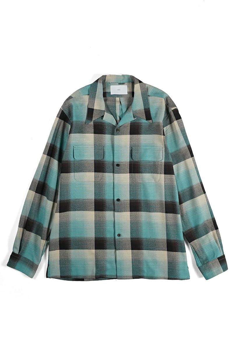 SUGARHILL(シュガーヒル)RAYON OMBRE PLAID OPEN COLLAR BLOUSE レーヨンオンブレプレイド オープンカラーブラウス 2441000507 -12