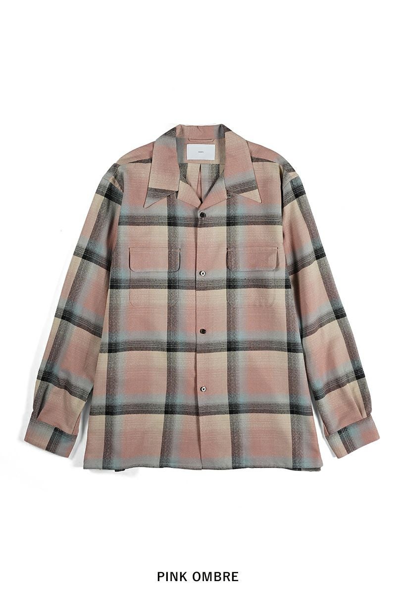 SUGARHILL(シュガーヒル)RAYON OMBRE PLAID OPEN COLLAR BLOUSE レーヨンオンブレプレイド オープンカラーブラウス 2441000507 -21