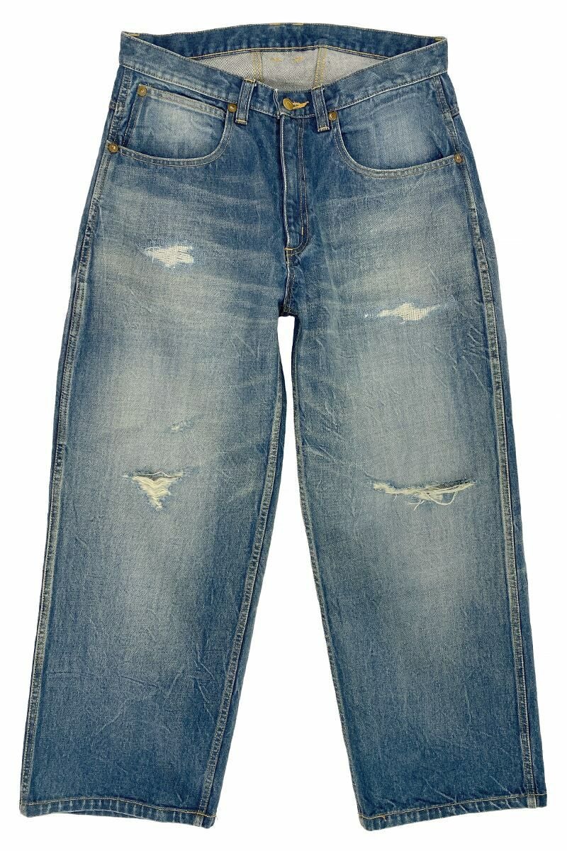 RICE NINE TEN(ライスナインテン)RIPPED DISTRESSED WIDE JEANS リップド ディストレスド ワイドジーンズ DPT-RDW -1