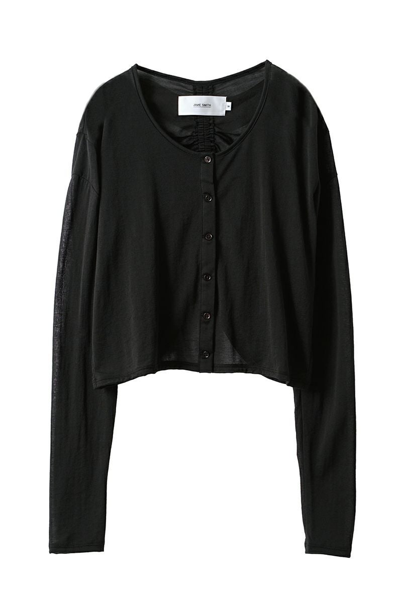 JANE SMITH(ジェーンスミス)SHEER BACK GYATHER CADIGAN シアーバックギャザーカーディガン 24SCT-#328L -2